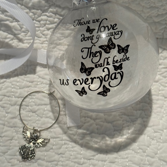 Memorial Christmas Ornament Angel Sympathy Remembrance Ball Feathers 🪽Angel NEW - Picture 3 of 16